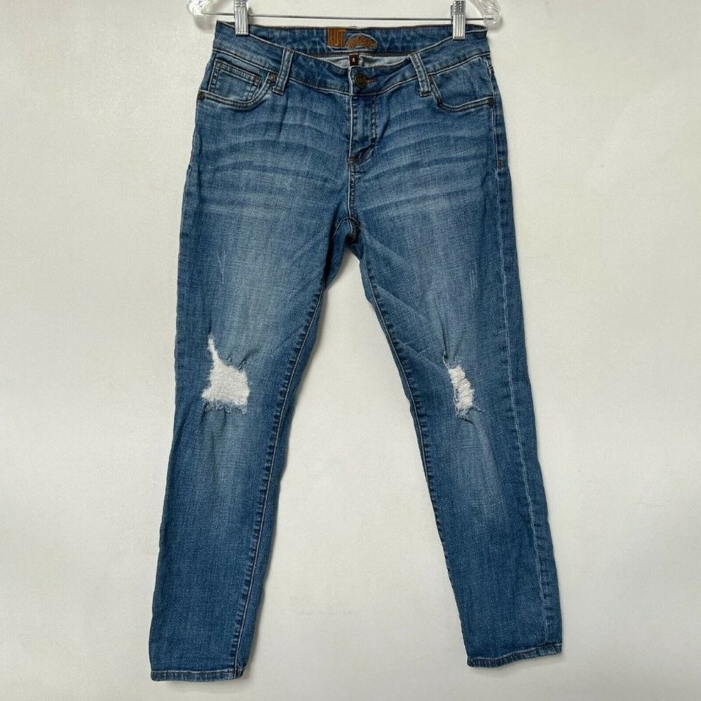 Kut from the Kloth Distressed Boyfriend Jeans Stretch Denim Womens Size 4
